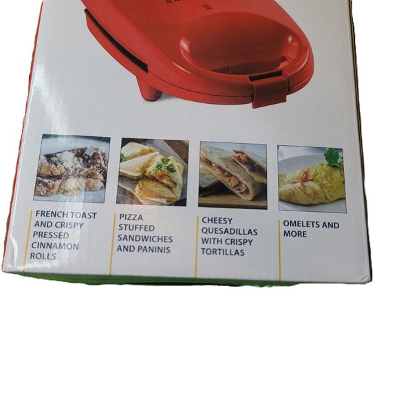 Nostalgia-My Mini Red Non-Stick Compact Sandwich Maker-Grilled Cheese-Omelets - Picture 7 of 8